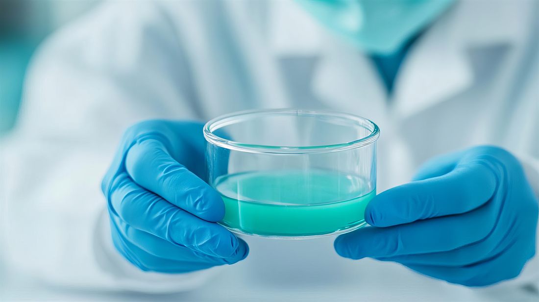Polymer and resin sample under laboratory review